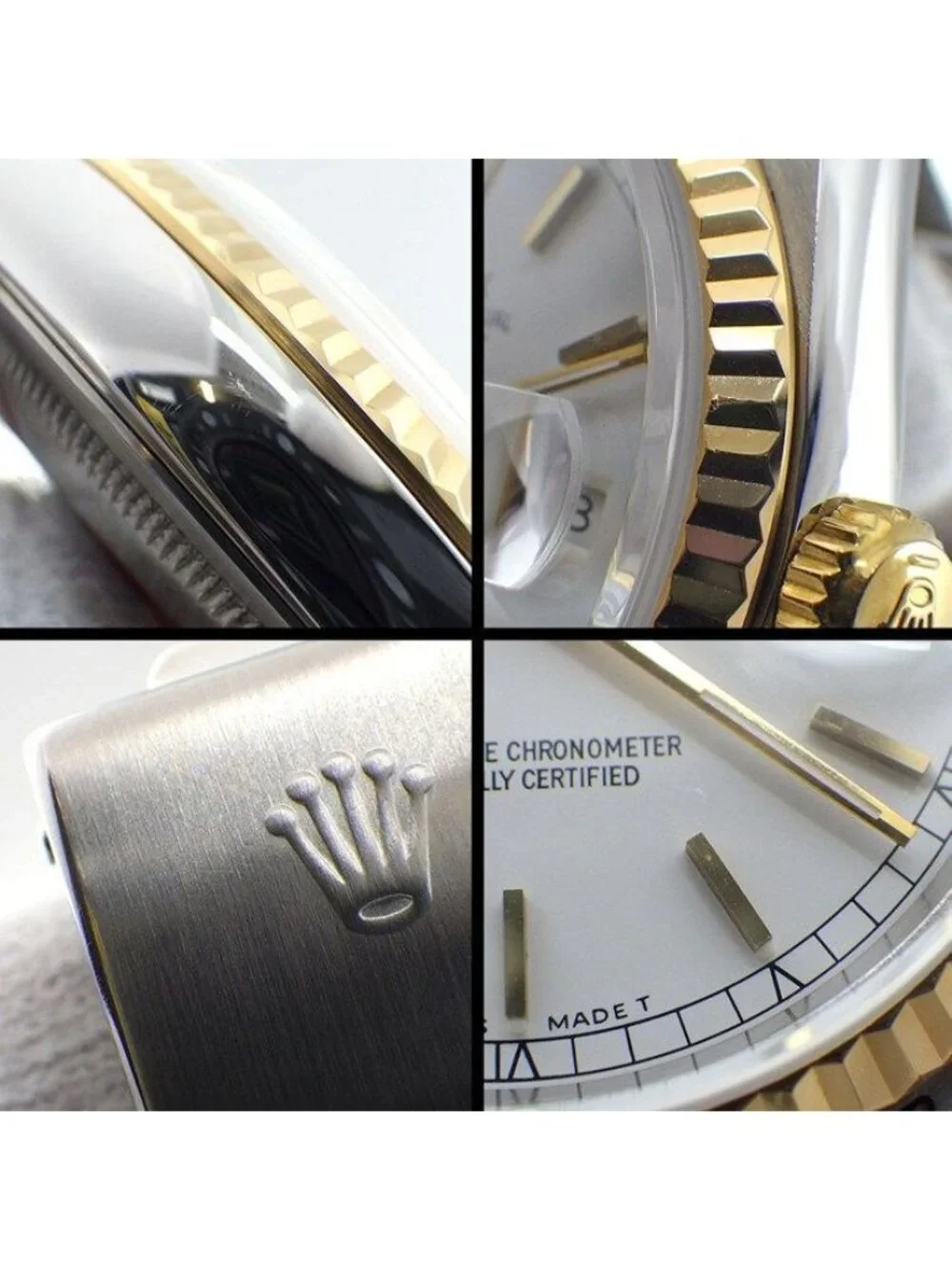 Rolex Watch Datejust White Dial Date 18k Yellow Gold SS Automatic